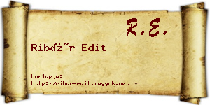 Ribár Edit névjegykártya